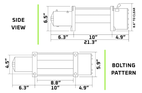 WINCHE ELECTRICO 12V - DE 12000LB CON PIOLA DE ACERO