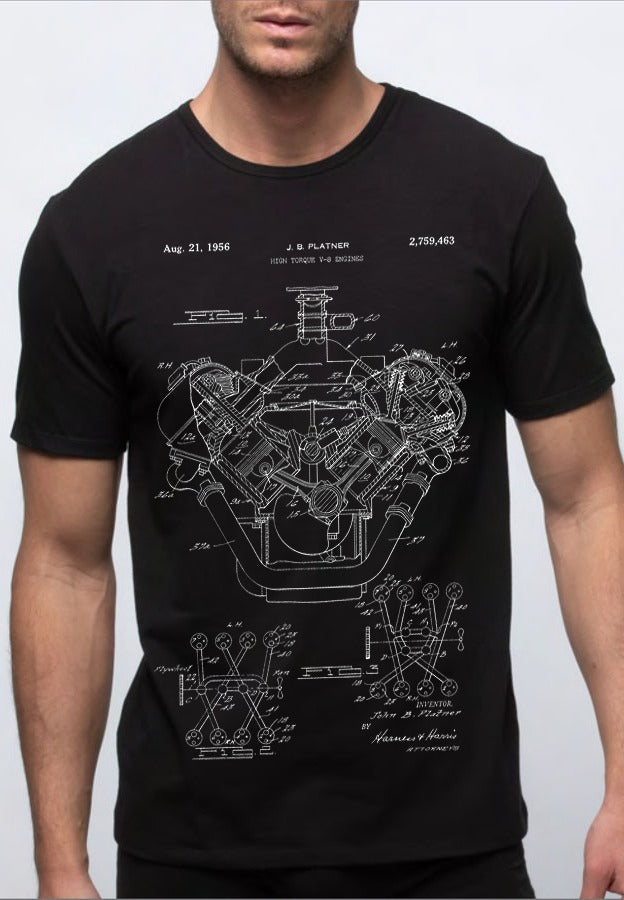 Polera Hombre plano Motor V8