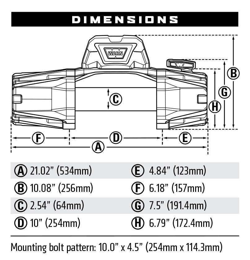 WINCHE WARN modelo VR EVO 12-s, PIOLA DE SINTETICA