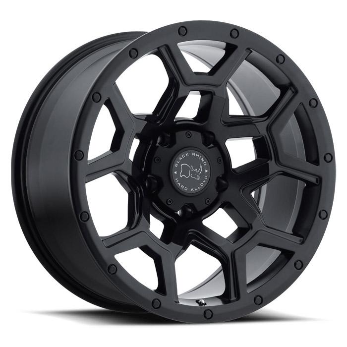 JUEGO DE 4 LLANTAS  17X9.5 6X139.7/-18 BLACK RHINO OVERLAND MATTE BLACK