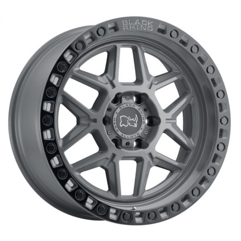JUEGO DE 4 LLANTAS  17X9.0 6X139.7/00 BLACK RHINO KELSO BATTLESHIP GREY W/BLACK