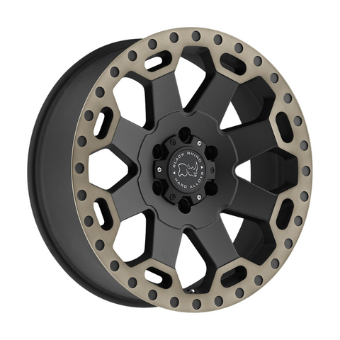 JUEGO DE 4 LLANTAS  17x9.0 6X139.7/-12 BLACK RHINO WARLORD  MATTE BLACK W/MACHIN