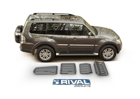 PACK DE PLACAS PROTECTORAS (4 PLACAS DE ACERO 3 mm) –  MITSUBISHI MONTERO SPORT 2005–2015 / L200 2005–2015