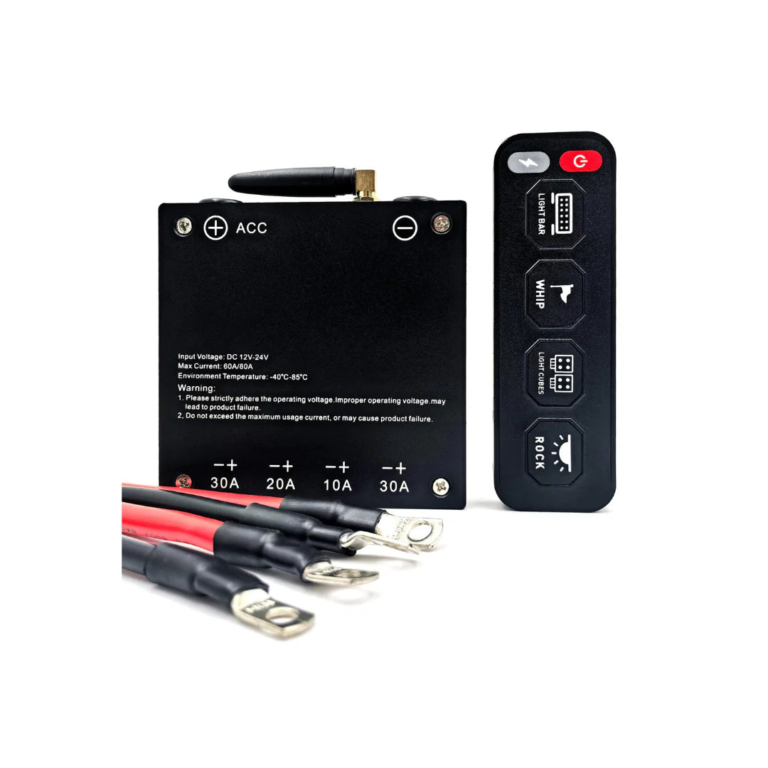 Caja Transmisora 4 Canales MOAB 4x4 con Control Inalámbrico – Gestión de Accesorios Offroad Inteligente