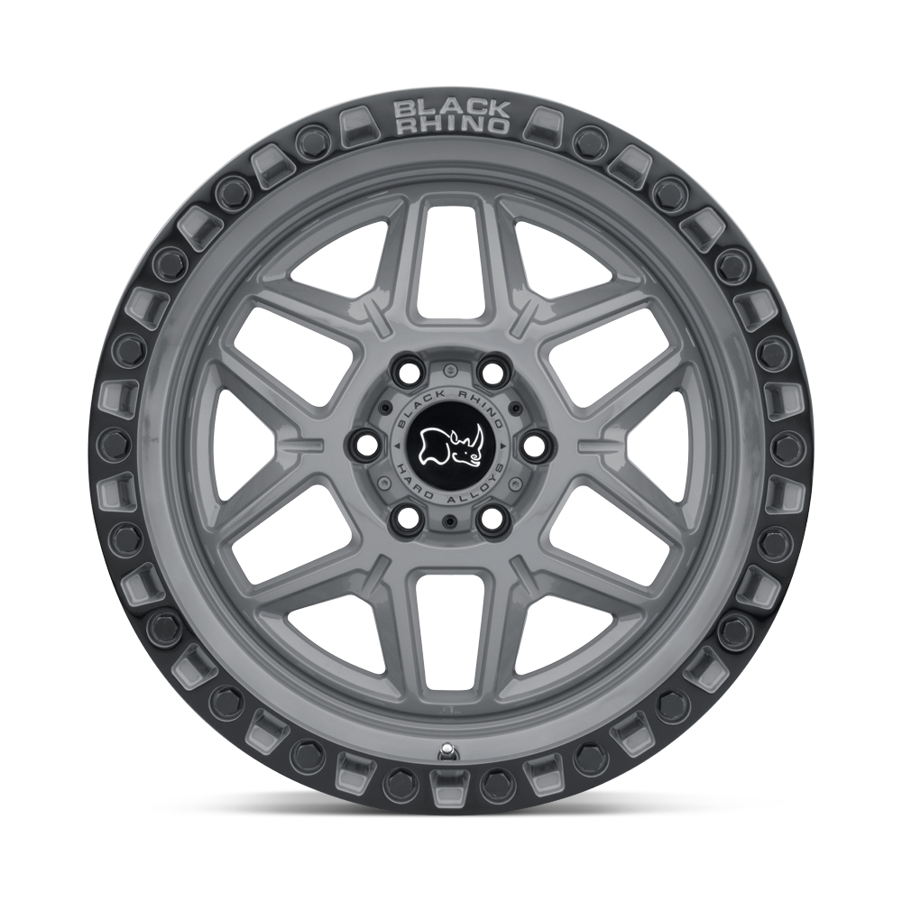 JUEGO DE 4 LLANTAS  17X9.0 6X139.7/00 BLACK RHINO KELSO BATTLESHIP GREY W/BLACK