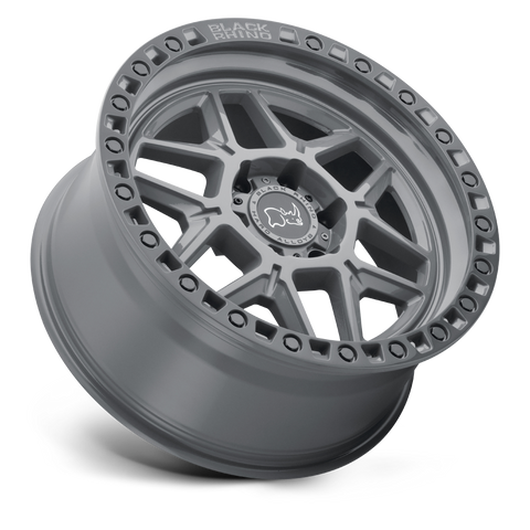 JUEGO DE 4 LLANTAS  17X9.0 6X139.7/00 BLACK RHINO KELSO BATTLESHIP GREY W/BLACK