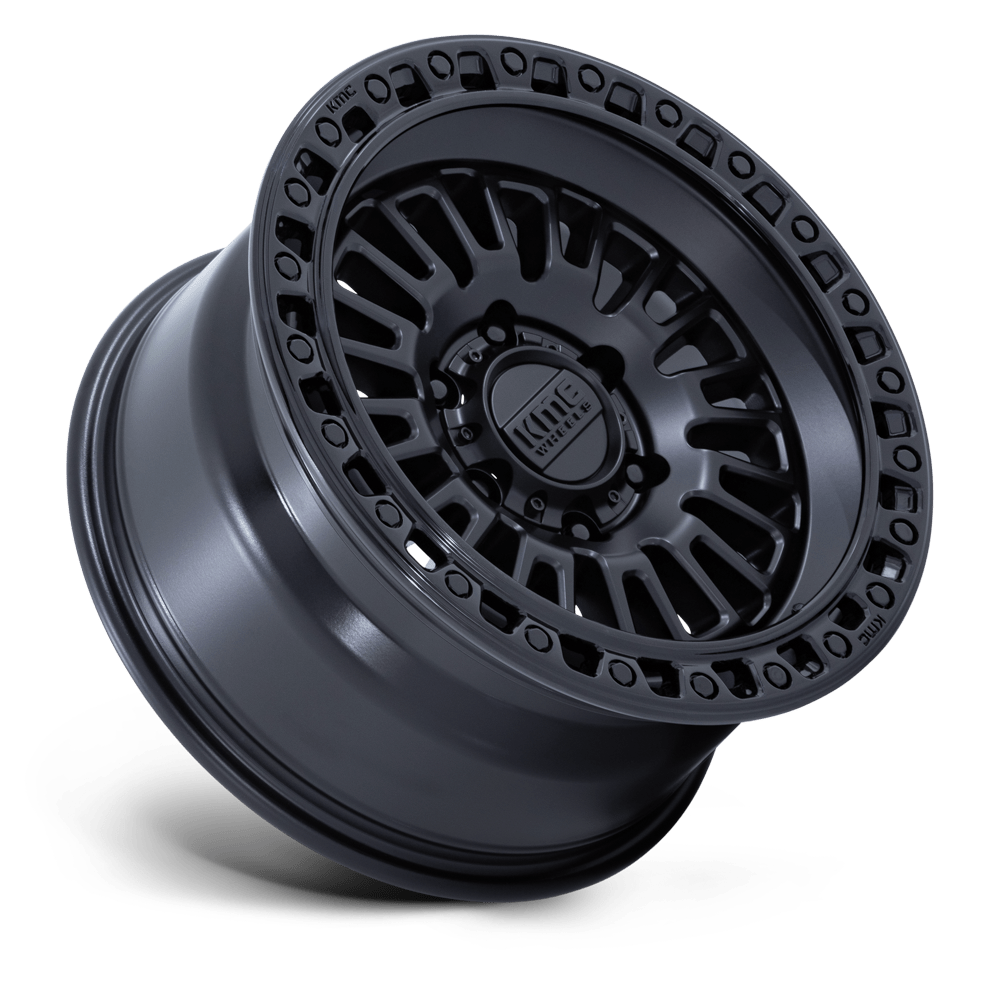 Juego 4 Llantas KMC KM554 Aztec 17x8.5 | 6x139.7 | ET 0 | Negro Mate con Detalles Negro Brillante