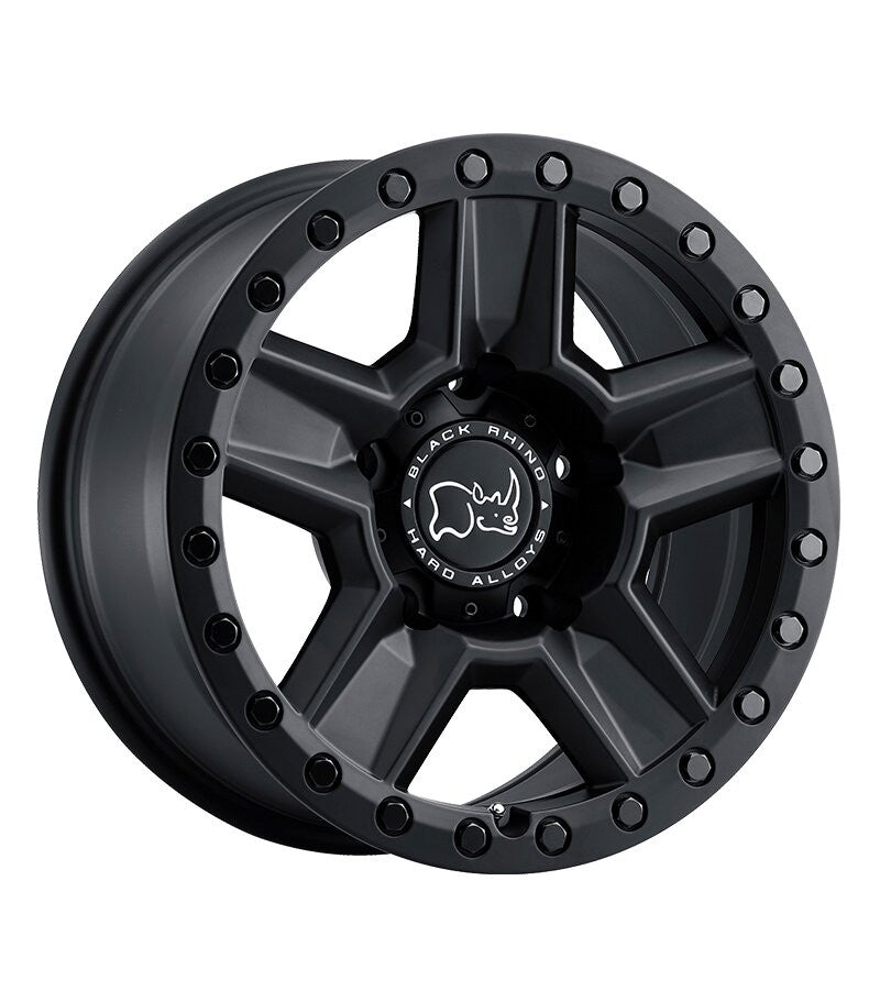 JUEGO DE 4 LLANTAS  17X8.5 6X139.7/-18 BLACK RHINO RAVINE MATTE BLACK