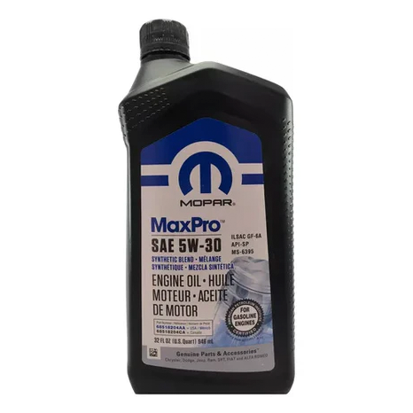 Aceite Motor 5w30 Mopar Dodge/ Jeep/ Chrysler/ Ram 946 Ml JK