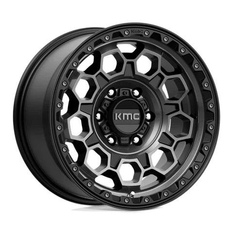 Juego 4 Llantas KMC Trek 17x9 | 6x139.7 | ET 0 | Negro Satinado con Tinte Gris | CB 106