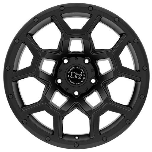 JUEGO DE 4 LLANTAS  17X9.5 6X139.7/-18 BLACK RHINO OVERLAND MATTE BLACK