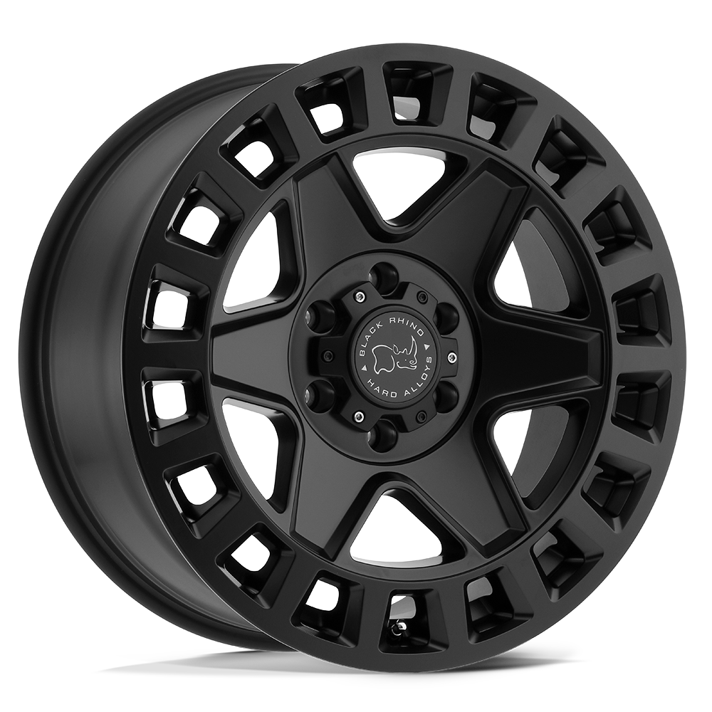 JUEGO DE 4 LLANTAS  17x9.0 6x139.7/-12 BLACK RHINO YORK MATTE BLACK